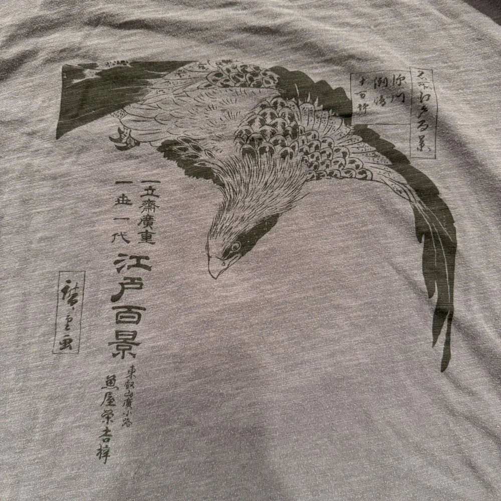 Uniqlo UT Hiroshige Edo Graphic T-Shirt Gray Cotton Large 341-447949(22-01)